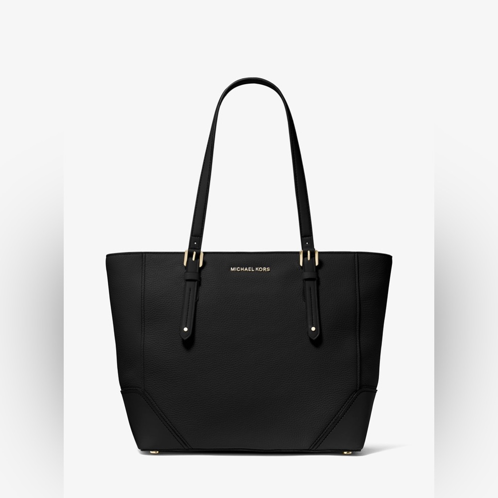 Michael Kors Aria Pebbled Black Leather Tote